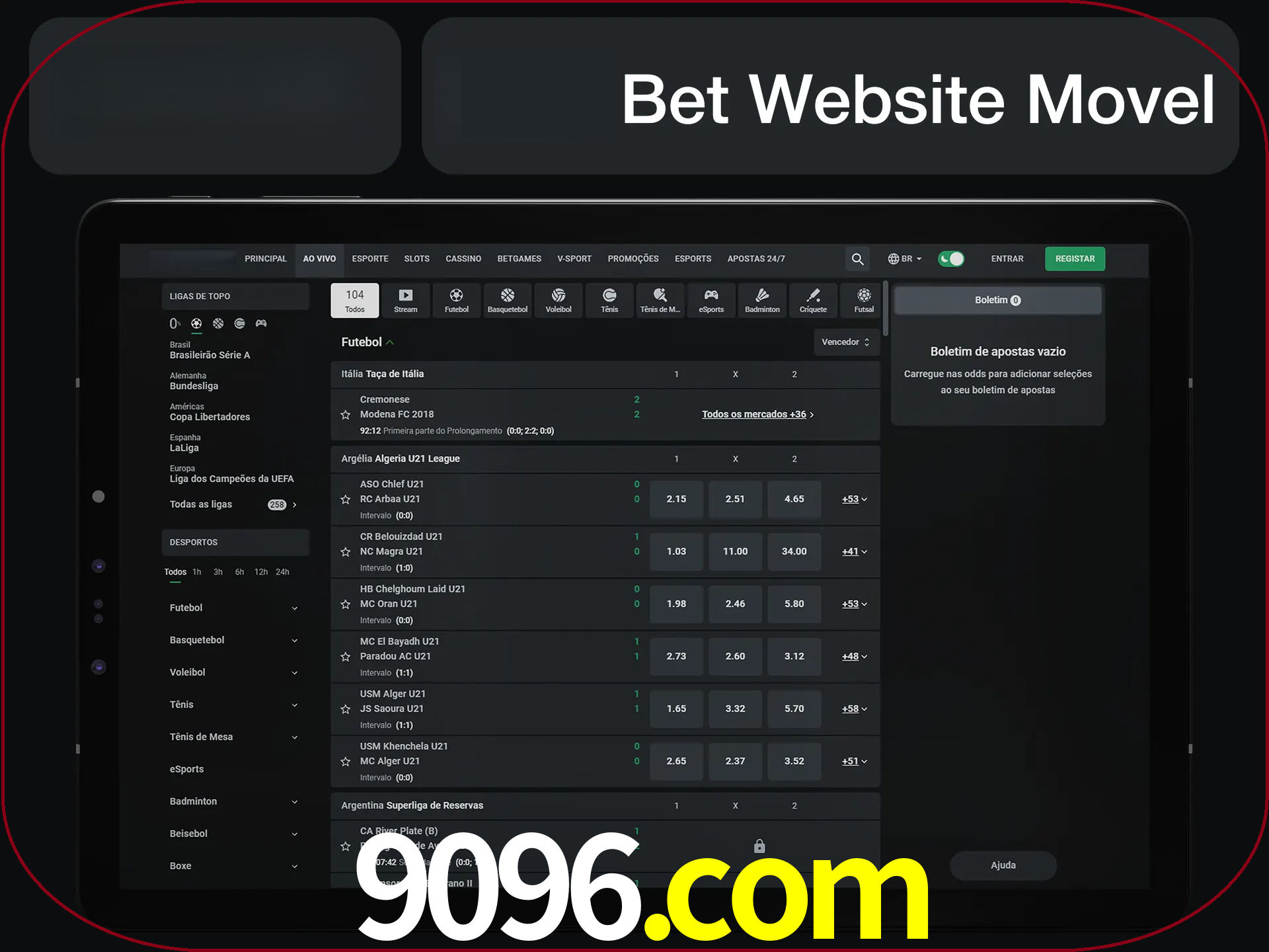 Use nosso website em qualquer dispositivo.